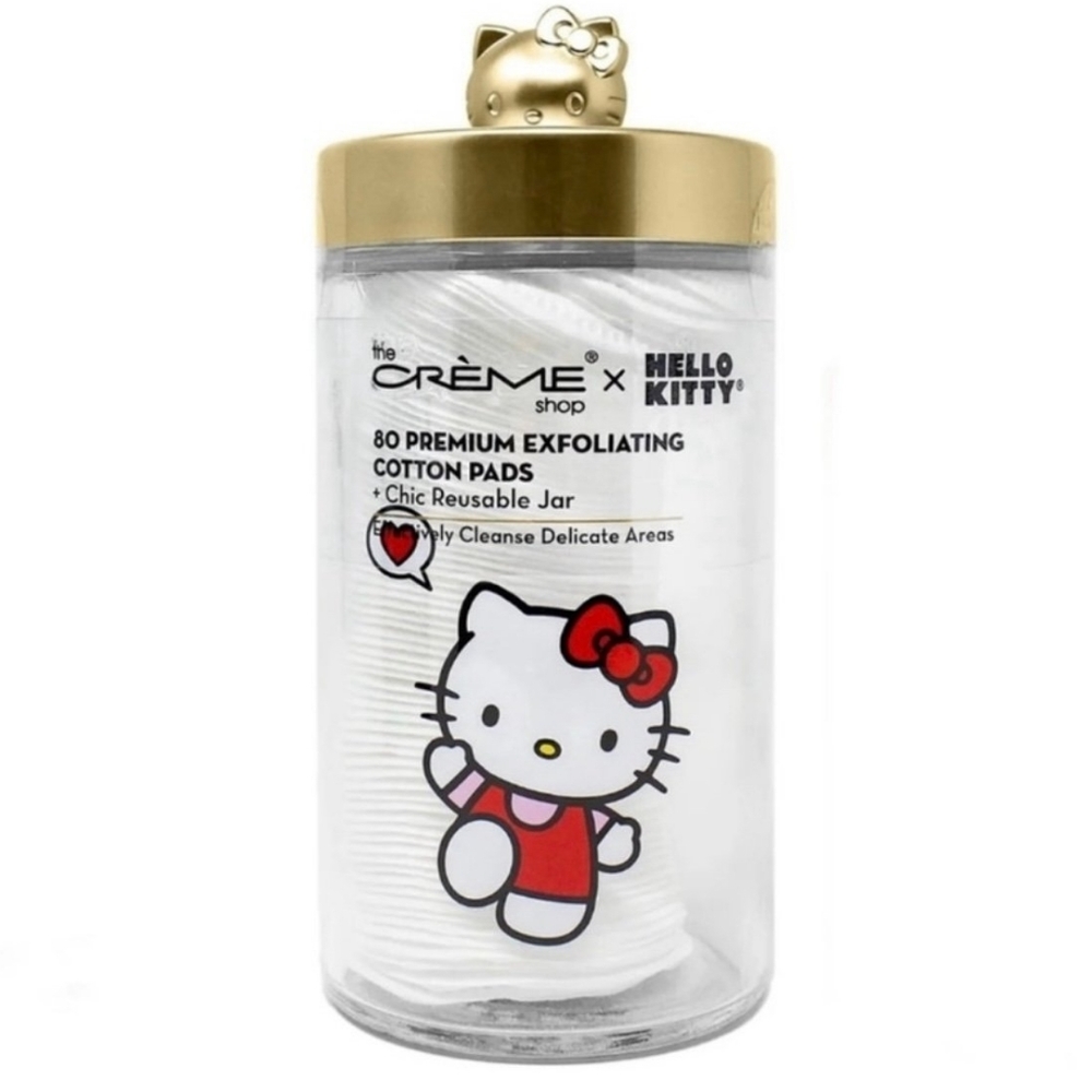 Hello Kitty The Creme Shop Cotton Pads Glass Jar Canister